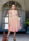 Peach Colour And Sky Blue Latest Fancy Designer One pis Style Western Party Wear Poli Rayon Children Wear Collection TULLI 04